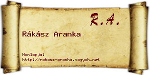 Rákász Aranka névjegykártya