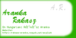 aranka rakasz business card